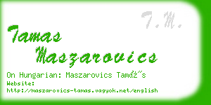 tamas maszarovics business card